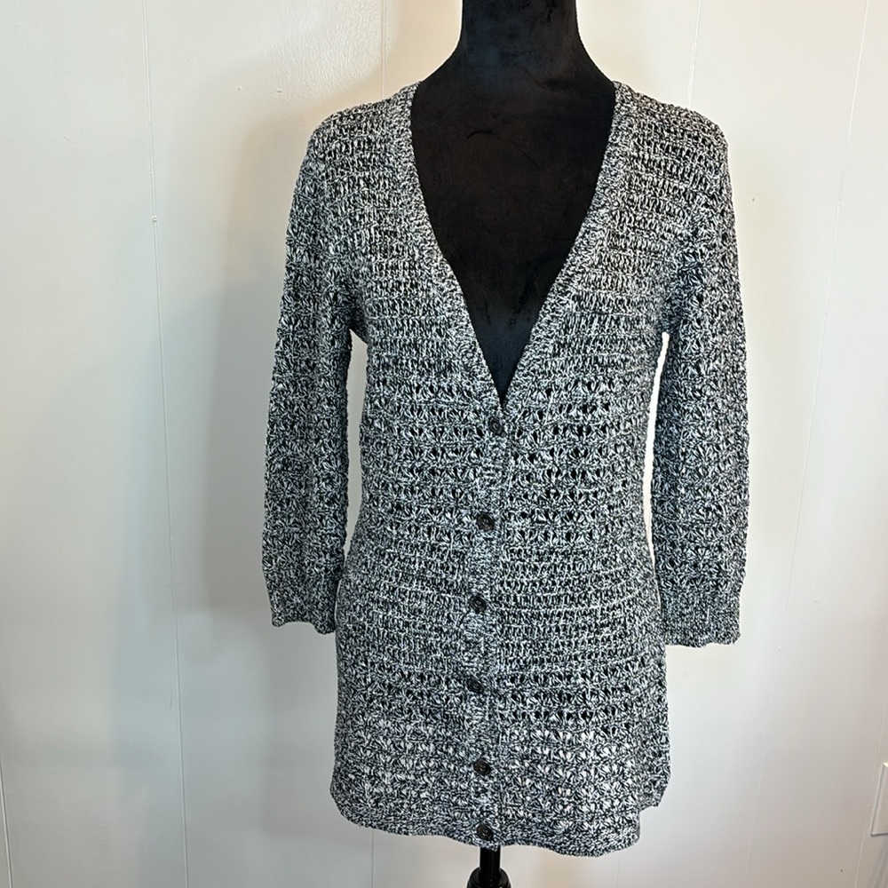 DKNY Jeans Long Sleeve Button Up Sweater - Small